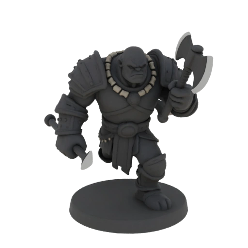 Средневековый орк-военачальник миниатюра STL