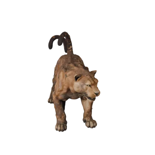 Реалистичная 3D-модель пантеры, рендер дикой природы сбоку, готовый к анимации ассет животного с сужением челюсти, лопатками,
