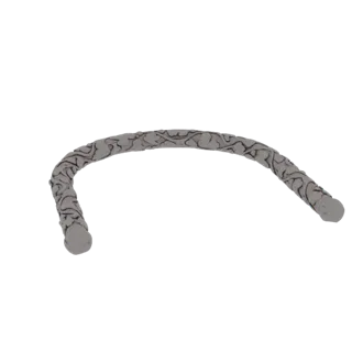 3D модель серого витого торка с орнаментом и сложной резьбой на белом фоне.