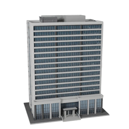 Low Rise Office Building 3D Model for Unity - Game Asset