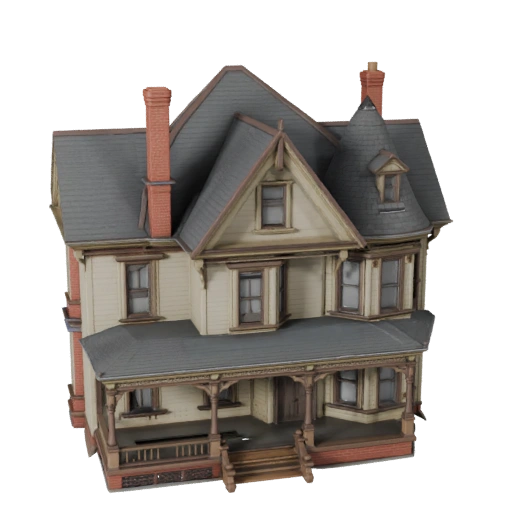 نموذج ثلاثي الأبعاد لمنزل فيكتوري - أصل واقعي لتصور معماري