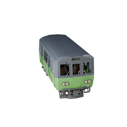 Низкополигональный поезд метро 3D модель для игр Unity и Unreal