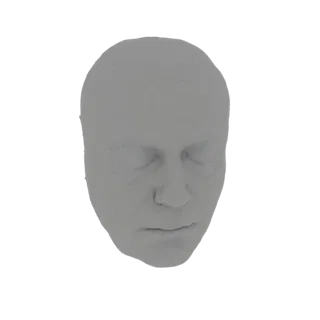3D-рендер реалистичной мужской головы с детализированными чертами лица и нейтральным выражением.
