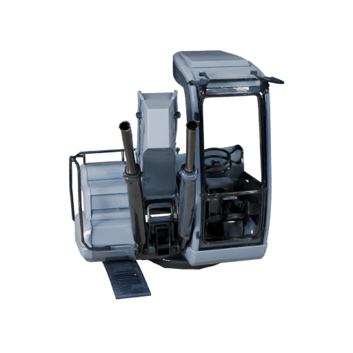 Высокополигональный экскаватор 3D модель для студийных рендеров PBR ассет