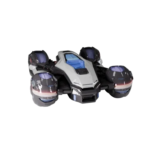 3D-модель Hover Bike, вид в три четверти в студии, готовый к работе в Blender актив транспортного средства с футуристическими