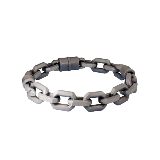 Готовая к игре 3D-модель браслета с подвесками из цепочки, рендер в студии спереди, показывающий силуэт браслета и контраст п