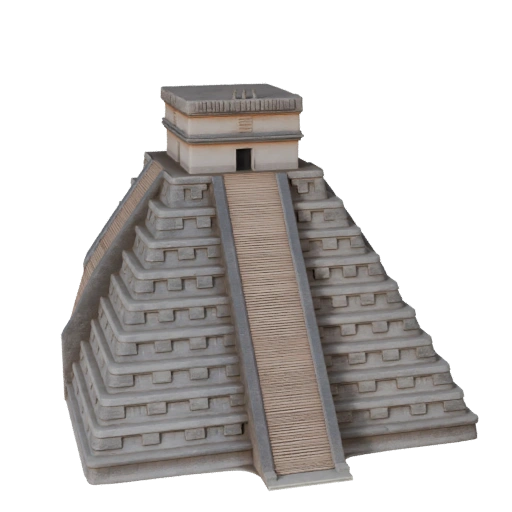 Высокополигональная 3D модель пирамиды Чичен-Ица для Архитектурной визуализации