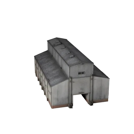3D модель сталелитейного завода, готовая к использованию в Blender, вид рендера студии Blender, показывающий промышленные стр