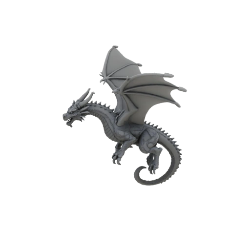 Фэнтези дракон босс миниатюра STL - Посадка