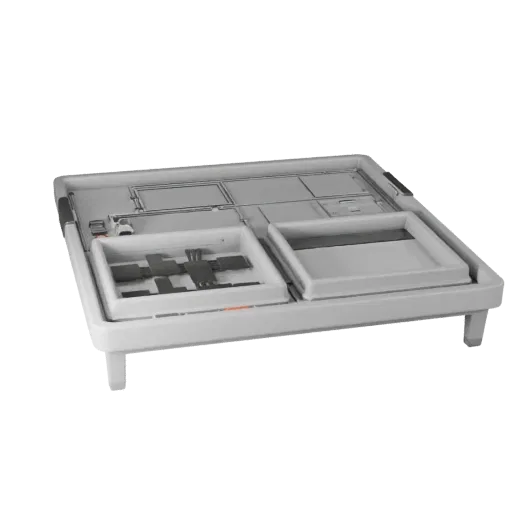 3D-модель лотка для документов "Startup File Tray", вид спереди в три четверти, вьюпорт Unreal Engine, показывающий пластиков