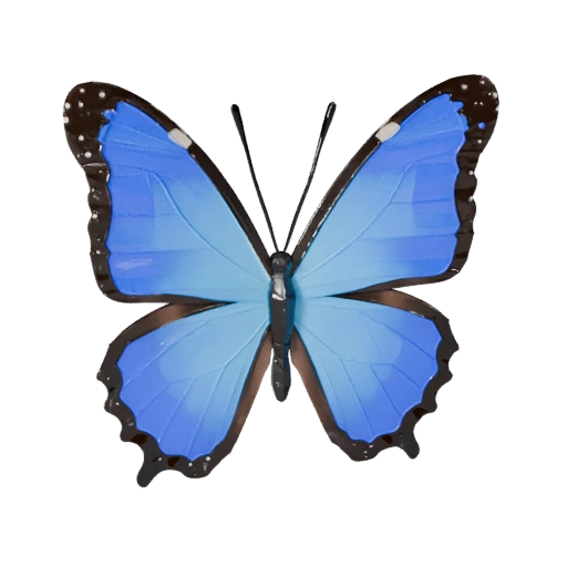 نموذج ثلاثي الأبعاد لفراشة مورفو الزرقاء عالي الدقة - أصل STL للطباعة