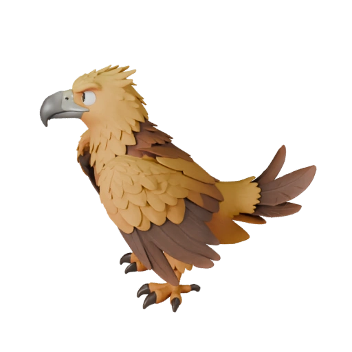 Мультяшный беркут 3D модель - Стилизованный ассет для анимации