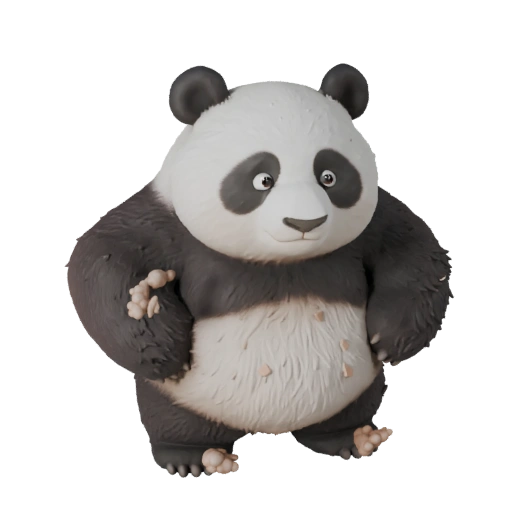 Мультяшная панда 3D модель - Стилизованный ассет для анимации | Бесплатно