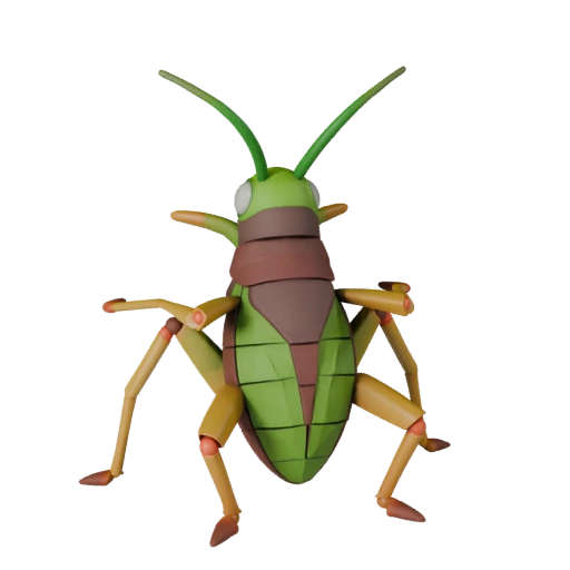 3D модель кузнечика для Unity - Готовый игровой ассет, FBX | PBR