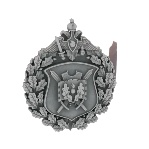3D модель немецкого военного знака с орлом, скрещенными мечами и венком из дубовых листьев.