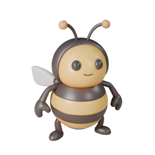 Мультяшная медоносная пчела 3D модель - Стилизованный ассет для анимации | PBR