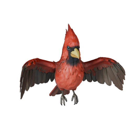 3D модель кардинала для Blender - PBR ресурс с текстурами | PBR