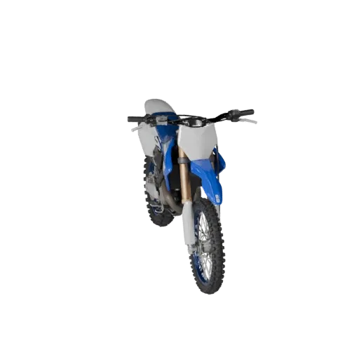 3D-модель мотоцикла для бездорожья, трехчетвертной студийный вид, готовый к анимации транспортный объект с балансом рамы, мас