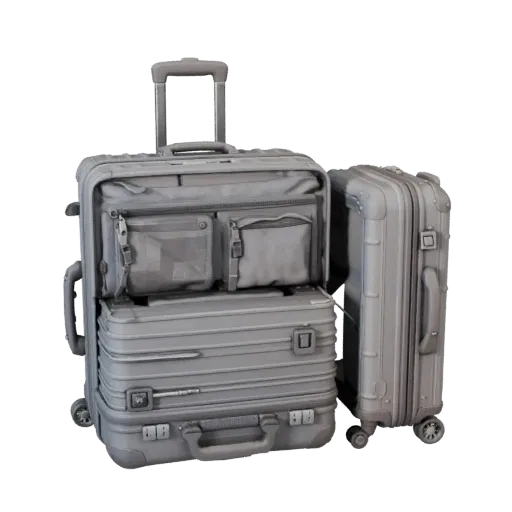 3D модель чемодана для путешествий "Utility Travel Suitcase", вид спереди три четверти, вьюпорт Unreal Engine, показывающий п