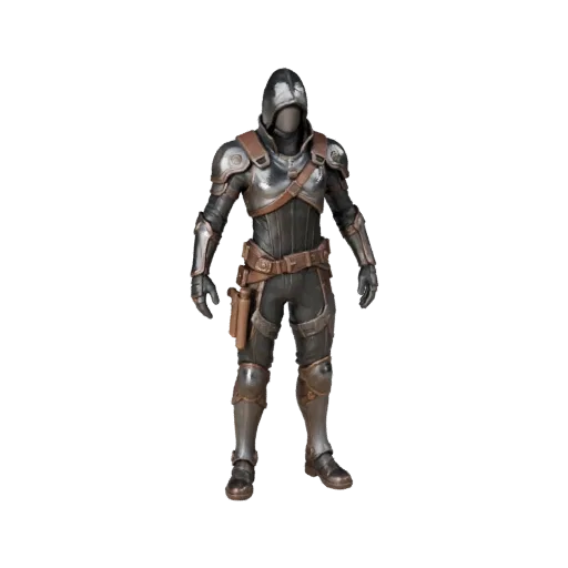 3D персонаж Sci Fi Assassin, вид в окне движка, готовый ассет для Unreal Engine со статичной позой и PBR