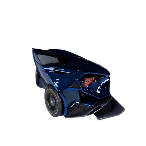 Высокополигональная 3D-модель футуристического автомобиля, студийный вид крупным планом, высокополигональный ресурс транспорт