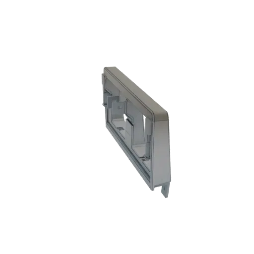 3D-модель современного прямоугольного настенного корпуса с внутренними отсеками и монтажными кронштейнами, показанная с трехч