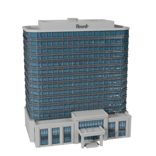 Prédio Sede de Banco Baixo Poli 3D Model para Jogos e VR