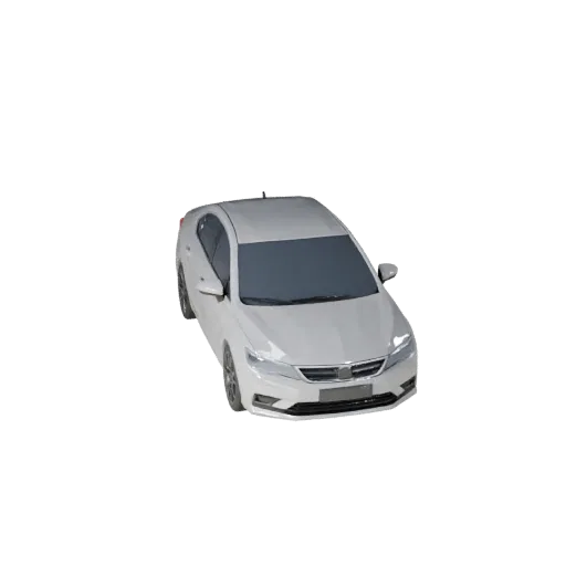 Низкополигональный седан 3D модель для Unity и Unreal PBR Asset