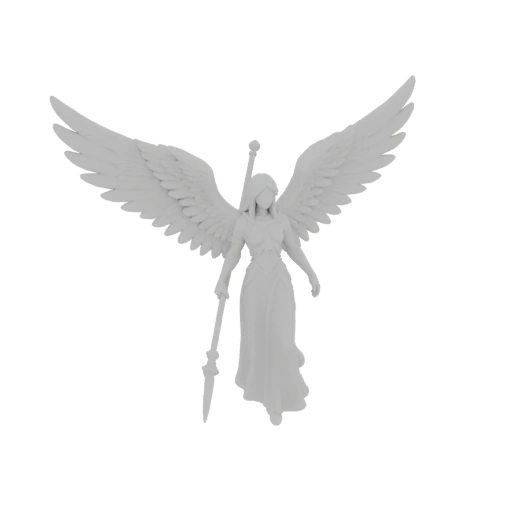Фэнтези ангел страж миниатюра STL - Размах крыльев