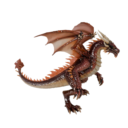 Низкополигональный небесный дракон 3D модель - Игровой ассет для Unity с FBX | PBR