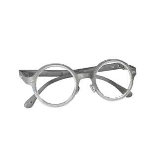 3D-модель Круглые очки для чтения, вид с трех четвертей спереди, рендер студии AR-просмотрщика, показывающий детализацию мате