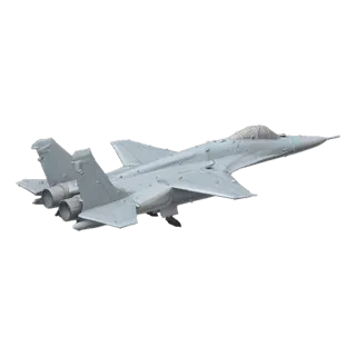 3D модель истребителя МиГ-31, вид сзади, в однотонном сером окрасе, на черном фоне