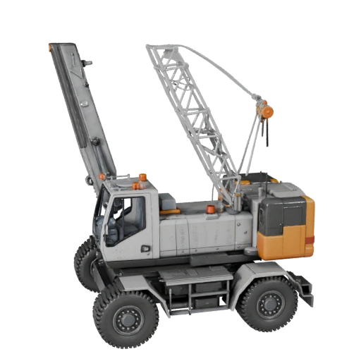 Автокран башенный 3D модель для Unity - Низкополигональный PBR ассет