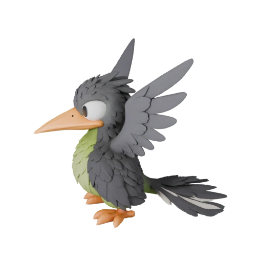 Мультяшный стервятник 3D модель - стилизованный ассет для анимации | PBR