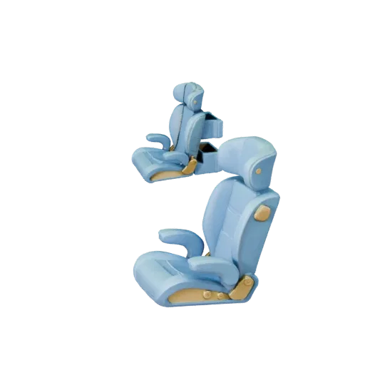 Печатаемая 3D-модель автомобильного сиденья STL, вид в изометрии, готовый к печати актив транспортного средства с чистыми кра