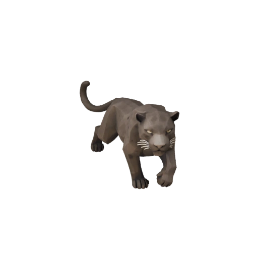 Низкополигональная 3D модель пантеры - игровой ассет для Unity с FBX | Бесплатно