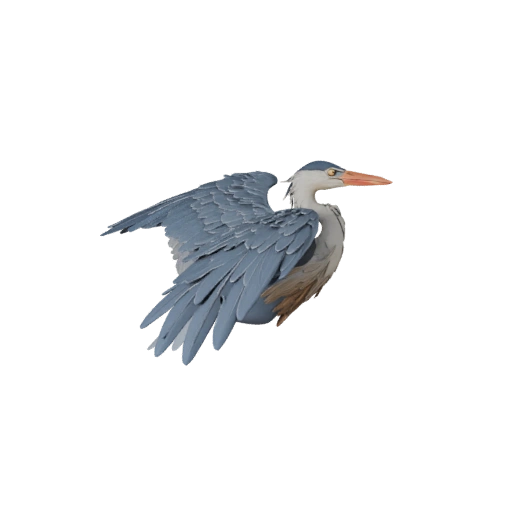 Высокополигональная 3D модель цапли - Детальный STL ресурс для печати