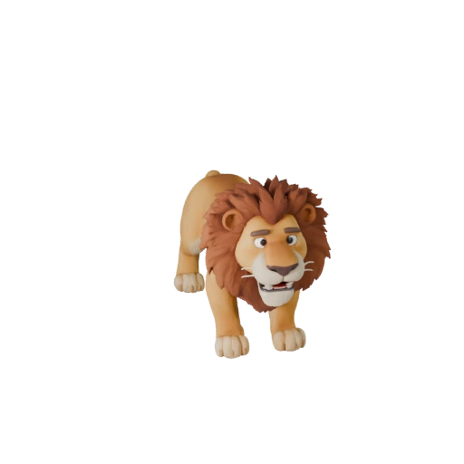 Мультяшный африканский лев 3D модель - Стилизованный ассет для анимации