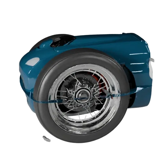 Высокополигональная 3D-модель винтажного гоночного автомобиля, студийный вид крупным планом, высокополигональный актив трансп