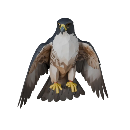 Низкополигональный сапсан 3D модель - игровой ассет Unity с FBX