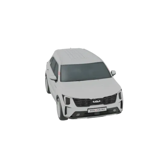 3D-модель белого Kia Sportage 2023 SUV, вид спереди под небольшим углом.