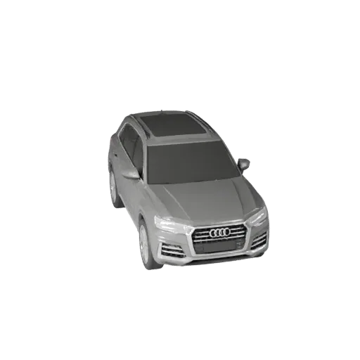 Низкополигональная 3D-модель внедорожника, вид в игровом окне в три четверти, низкополигональный транспортный актив с премиал