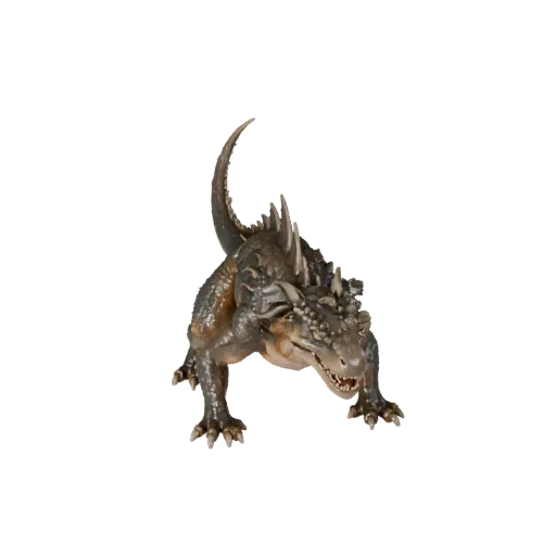 3D модель геккона, вид сбоку, рендер дикой природы, готовый для Blender ассет животного со складками кожи, формами спинного г