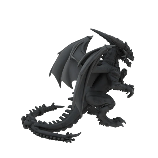 Мрачно-тёмный дракон босс миниатюра STL - Поза на жердочке