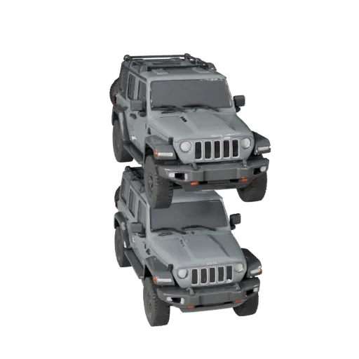 3D-модель Jeep Style Suv, вид в студии в три четверти, готовый для Blender актив транспортного средства с увеличенным дорожны