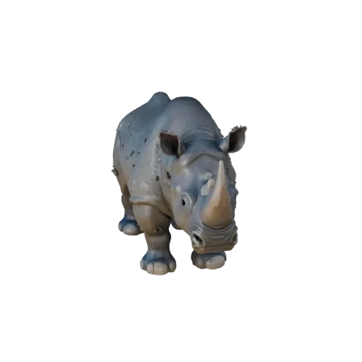 3D-модель черного носорога STL High Poly, изометрический вид, готовая к печати фигурка животного с балансом позы, анатомическ