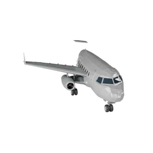 Modelo 3D de Avião Baixo Poli para Unity & Unreal PBR Asset