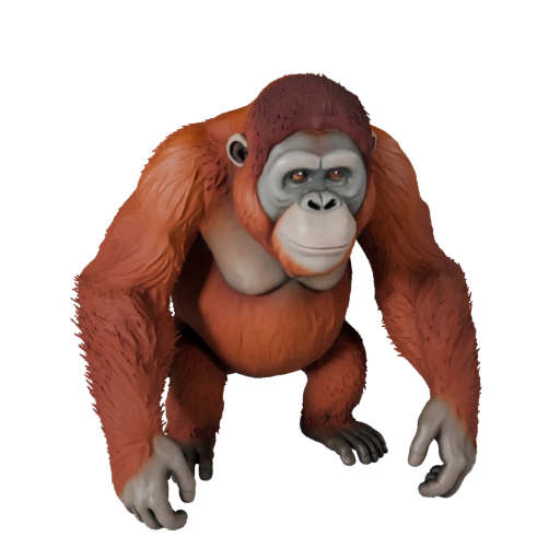 Высокополигональный 3D-модель Орангутана - Детальный STL-ресурс для печати