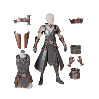 3D персонаж Аниме NPC Маг, вид из вьюпорта движка, ассет, готовый для Unreal Engine, со статичной позой и pbr