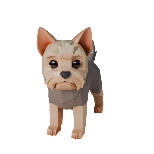 Высокополигональная 3D модель йоркширского терьера - STL файл для печати